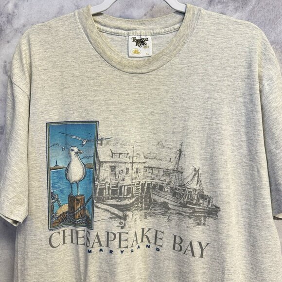 Vintage Chesapeake Bay Maryland T Shirt Mens XL Gay 90s Nature - Picture 1 of 15